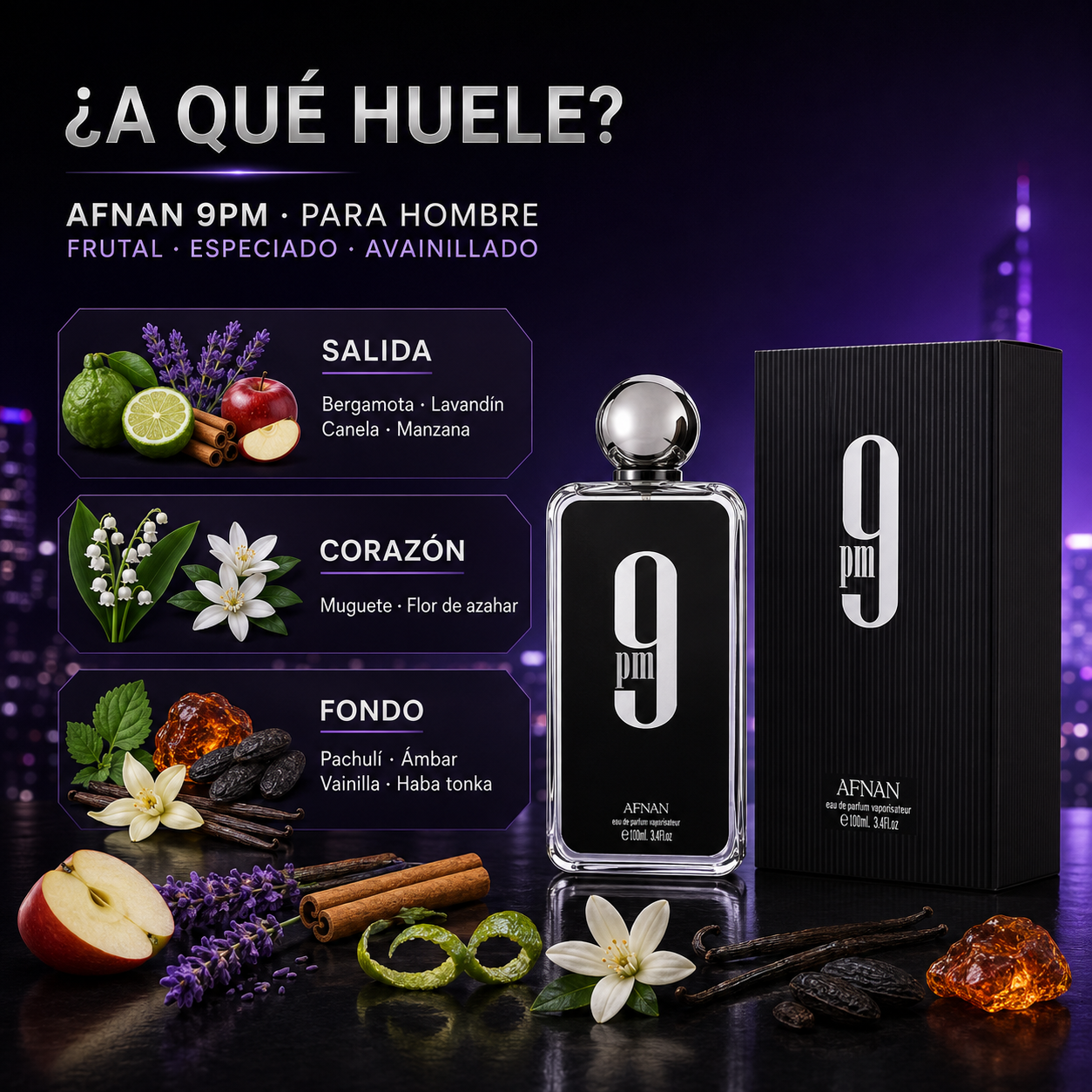 Afnan 9PM 100ml para Hombre