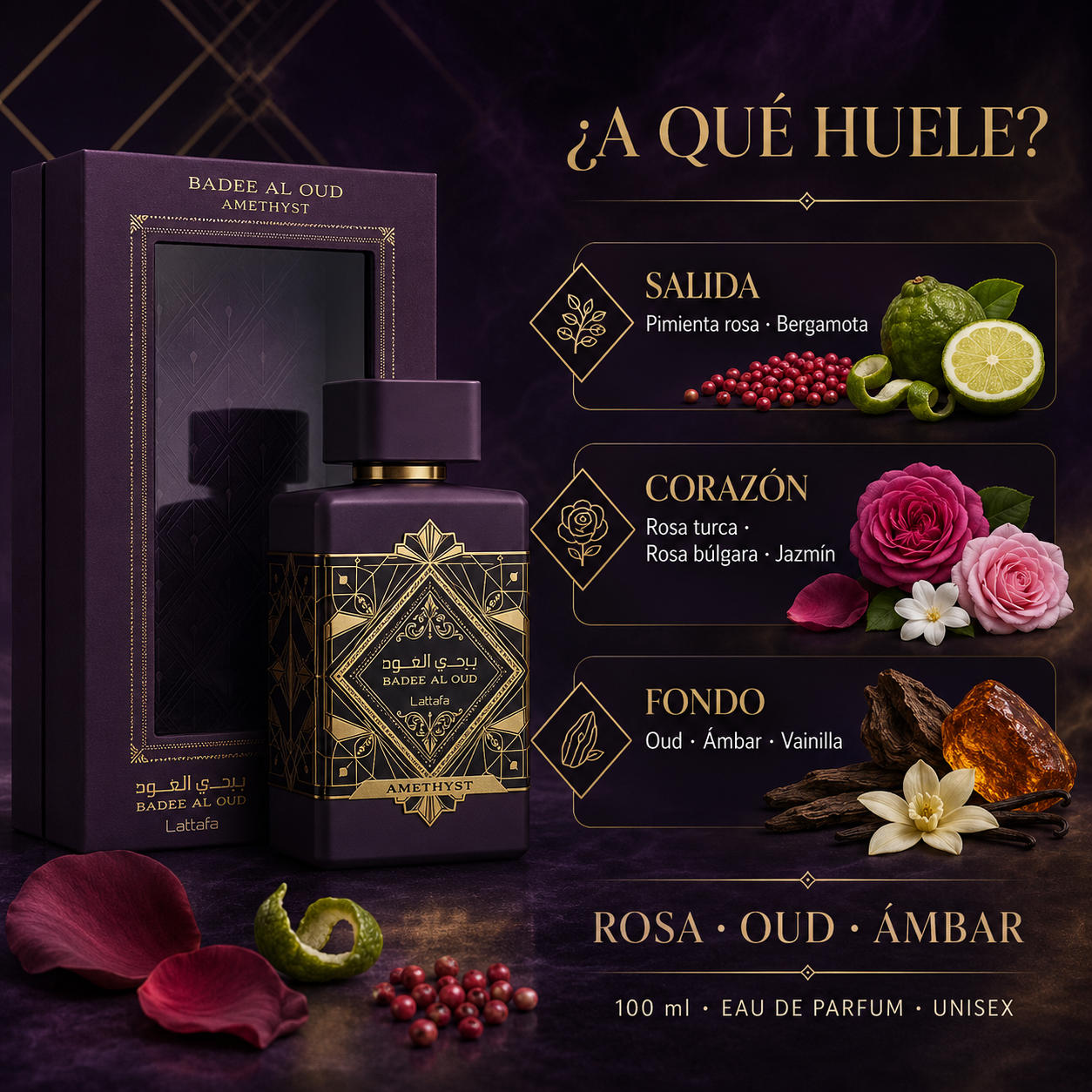 Lattafa Amethyst Bade’e Al Oud 100ml  Unisex